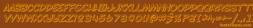 SF Toontime Shaded Italic Font – Orange Fonts on Brown Background