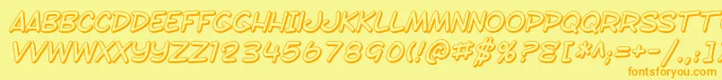 SF Toontime Shaded Italic Font – Orange Fonts on Yellow Background