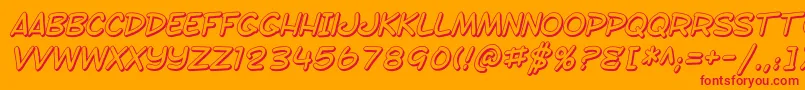 SF Toontime Shaded Italic Font – Red Fonts on Orange Background