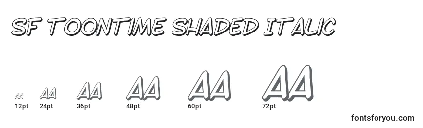 Größen der Schriftart SF Toontime Shaded Italic