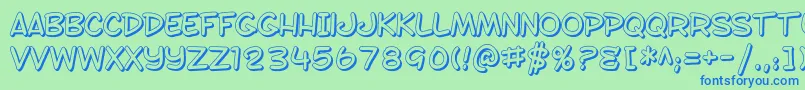 SF Toontime Shaded Font – Blue Fonts on Green Background