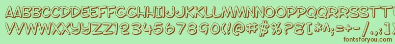 SF Toontime Shaded Font – Brown Fonts on Green Background