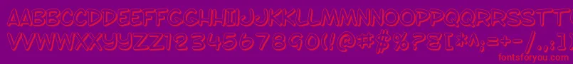 SF Toontime Shaded Font – Red Fonts on Purple Background