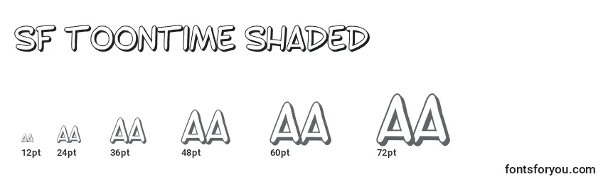 SF Toontime Shaded Font Sizes