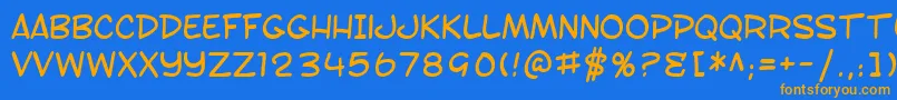 SF Toontime Font – Orange Fonts on Blue Background