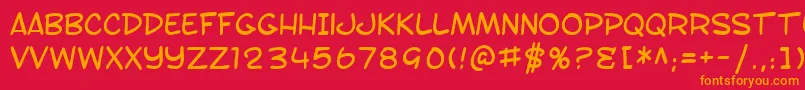 SF Toontime Font – Orange Fonts on Red Background