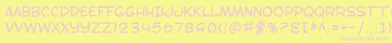 SF Toontime Font – Pink Fonts on Yellow Background