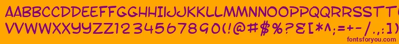 SF Toontime Font – Purple Fonts on Orange Background