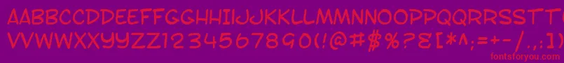 SF Toontime Font – Red Fonts on Purple Background