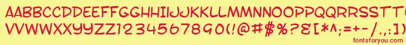 SF Toontime Font – Red Fonts on Yellow Background