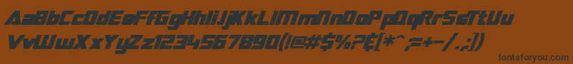 SF TransRobotics Bold Italic Font – Black Fonts on Brown Background