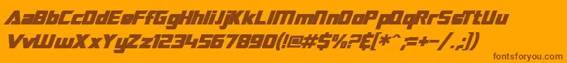 Czcionka SF TransRobotics Bold Italic – brązowe czcionki na pomarańczowym tle