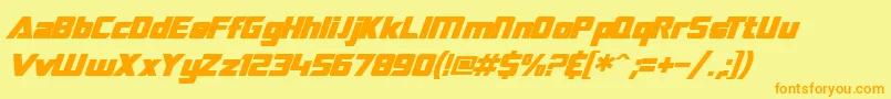 SF TransRobotics Bold Italic Font – Orange Fonts on Yellow Background