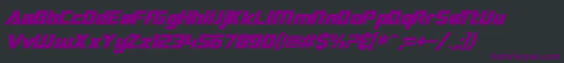 SF TransRobotics Bold Italic Font – Purple Fonts on Black Background