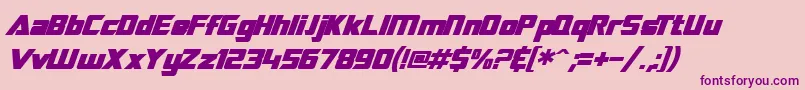 SF TransRobotics Bold Italic Font – Purple Fonts on Pink Background