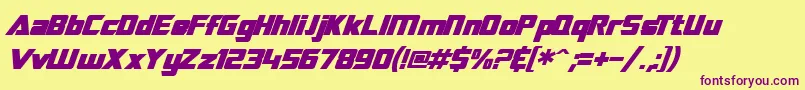 SF TransRobotics Bold Italic Font – Purple Fonts on Yellow Background
