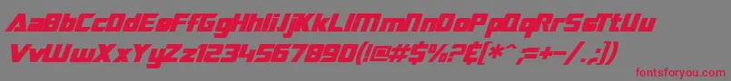 SF TransRobotics Bold Italic-Schriftart – Rote Schriften auf grauem Hintergrund