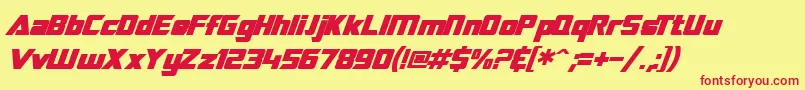 SF TransRobotics Bold Italic Font – Red Fonts on Yellow Background