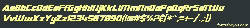 SF TransRobotics Bold Italic Font – Yellow Fonts on Black Background