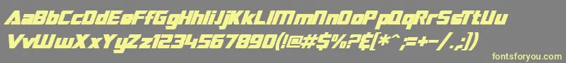 SF TransRobotics Bold Italic Font – Yellow Fonts on Gray Background
