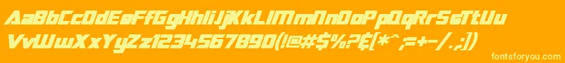 SF TransRobotics Bold Italic Font – Yellow Fonts on Orange Background