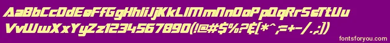 SF TransRobotics Bold Italic Font – Yellow Fonts on Purple Background