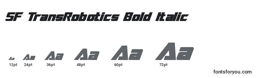 Размеры шрифта SF TransRobotics Bold Italic