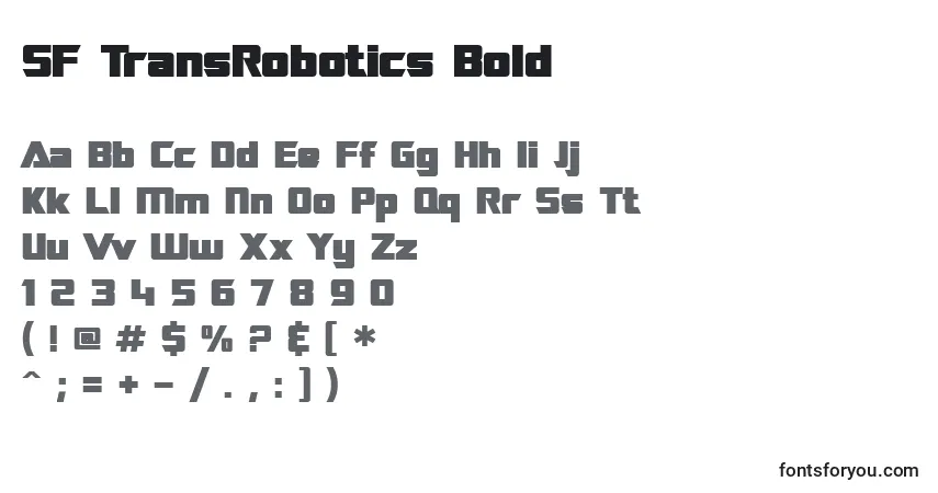 A fonte SF TransRobotics Bold – alfabeto, números, caracteres especiais