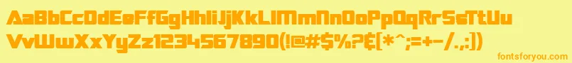 SF TransRobotics Bold Font – Orange Fonts on Yellow Background