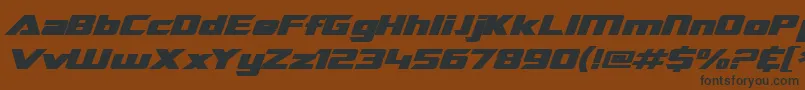 Шрифт SF TransRobotics Extended Bold Italic – чёрные шрифты на коричневом фоне