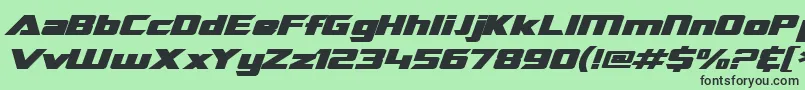 Czcionka SF TransRobotics Extended Bold Italic – czarne czcionki na zielonym tle