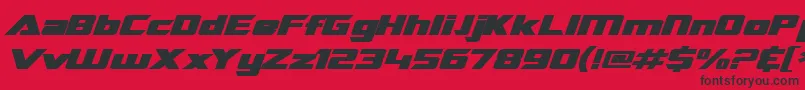 SF TransRobotics Extended Bold Italic Font – Black Fonts on Red Background