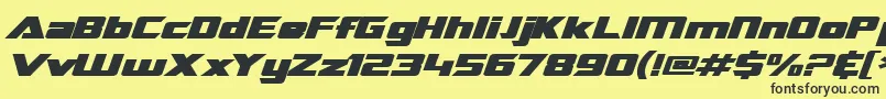 SF TransRobotics Extended Bold Italic Font – Black Fonts on Yellow Background