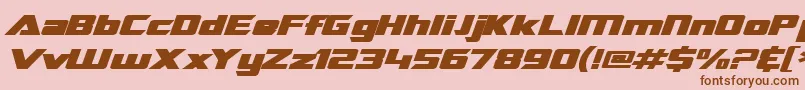 SF TransRobotics Extended Bold Italic Font – Brown Fonts on Pink Background