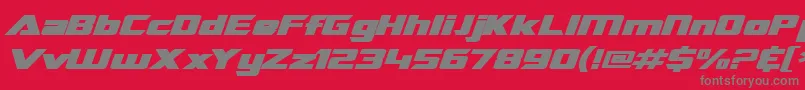 SF TransRobotics Extended Bold Italic-fontti – harmaat kirjasimet punaisella taustalla