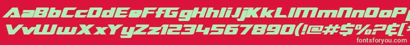 SF TransRobotics Extended Bold Italic Font – Green Fonts on Red Background