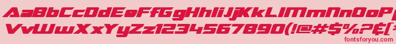 SF TransRobotics Extended Bold Italic Font – Red Fonts on Pink Background