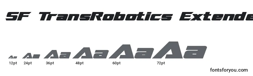 Tamanhos de fonte SF TransRobotics Extended Bold Italic