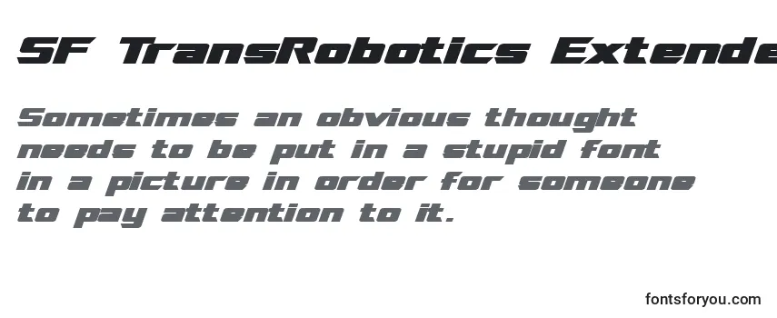 SF TransRobotics Extended Bold Italic フォントのレビュー