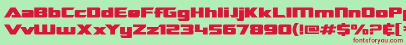 SF TransRobotics Extended Bold Font – Red Fonts on Green Background