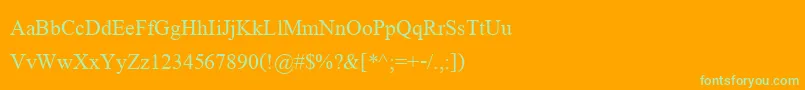 Angsanaupc Font – Green Fonts on Orange Background