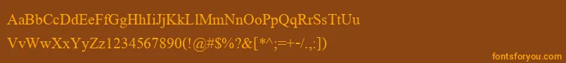 Angsanaupc Font – Orange Fonts on Brown Background