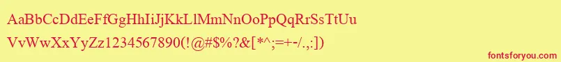 Angsanaupc Font – Red Fonts on Yellow Background