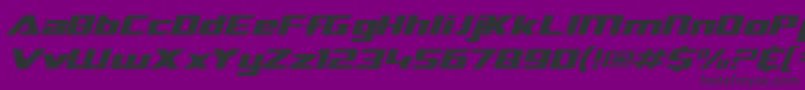 SF TransRobotics Extended Italic-Schriftart – Schwarze Schriften auf violettem Hintergrund