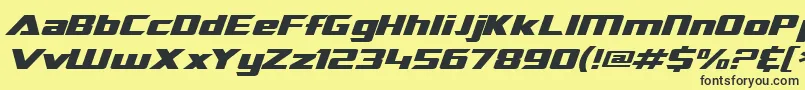 SF TransRobotics Extended Italic Font – Black Fonts on Yellow Background