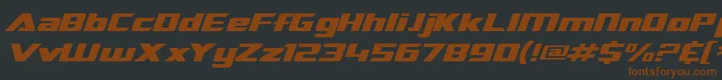 SF TransRobotics Extended Italic-Schriftart – Braune Schriften auf schwarzem Hintergrund
