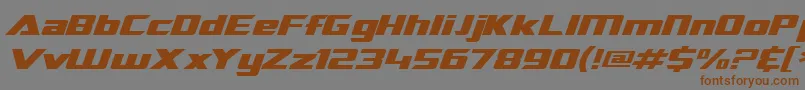 Czcionka SF TransRobotics Extended Italic – brązowe czcionki na szarym tle