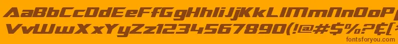 SF TransRobotics Extended Italic-fontti – ruskeat fontit oranssilla taustalla