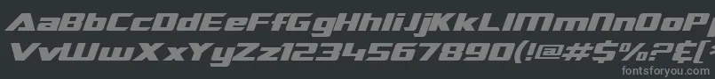 フォントSF TransRobotics Extended Italic – 黒い背景に灰色の文字