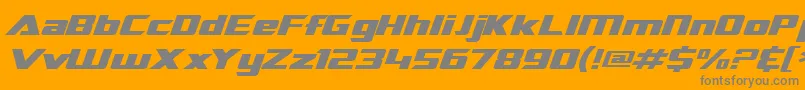 SF TransRobotics Extended Italic Font – Gray Fonts on Orange Background